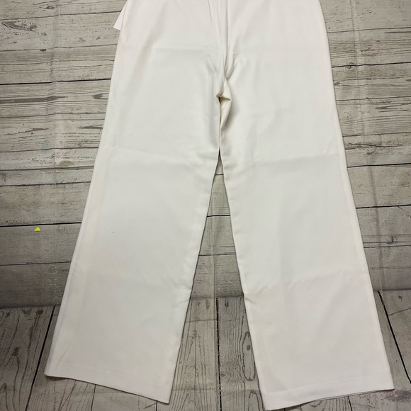 Fleur by David Rodriguez White pants fully lined wide leg zips on side, size 12 - Picture 2 of 4
